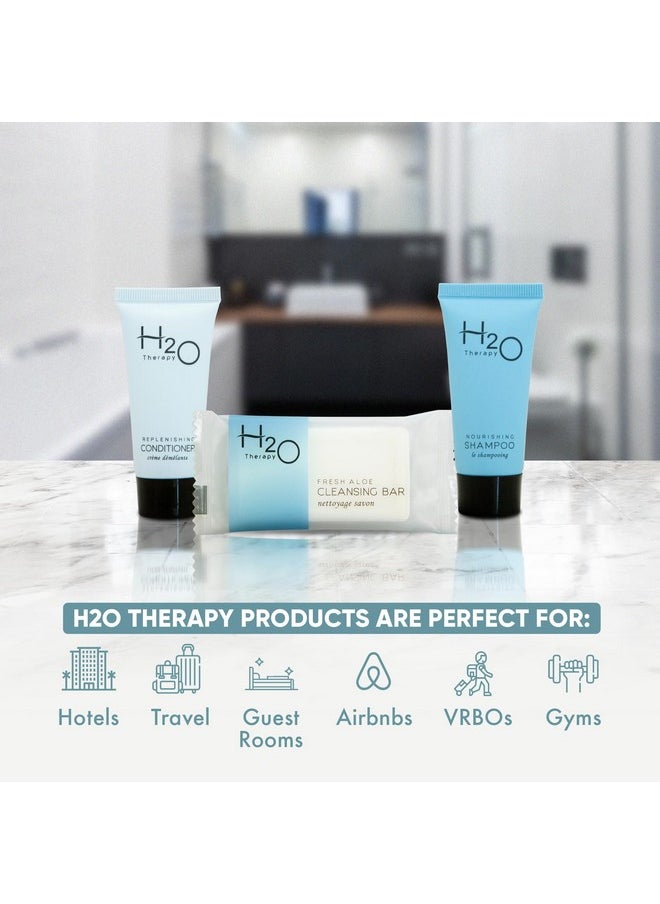 H2O Therapy Soaps & Toiletries Bulk Set | 1-Shoppe Amenities Kit for Hotels & Vacation Rentals | 0.85 oz Shampoo & Conditioner, 1 oz Bar Soap | Travel Size |150 Pieces