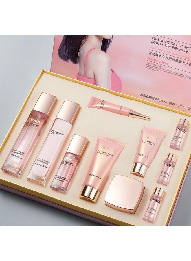 AESTHTANY Anti Aging Skin Care Set For Women Moisturizing Rejuvationg Skin Care For Women Daily Skin Care Routine （10 Pieces）