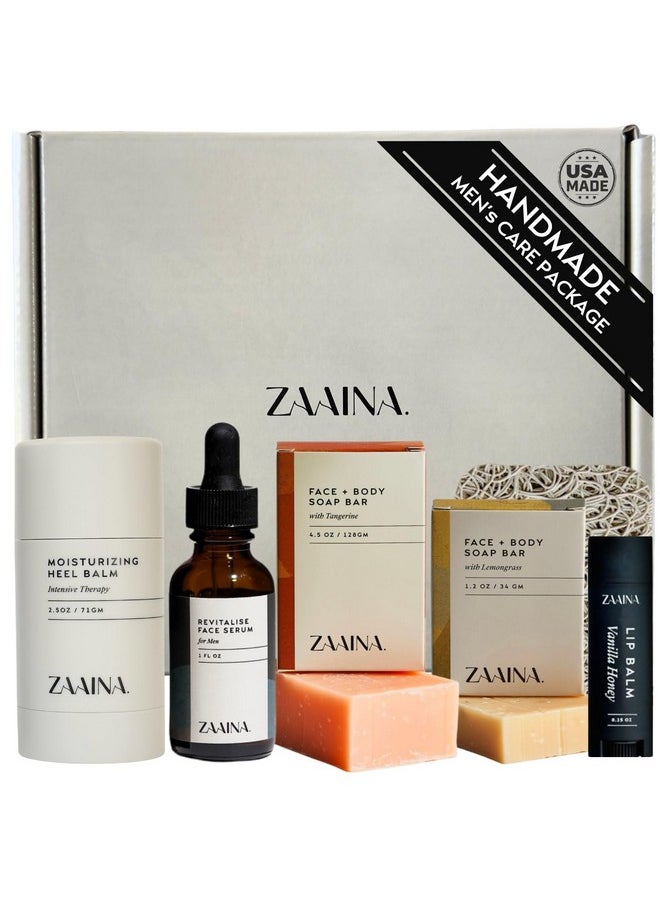 Men's Self Care Package - Men's Luxury Body Self Care Kit, Spa Gift Basket, Christmas Gifts for Men, Men's Skin Care Routine Kit- Travel Size Toiletries, Men's Care Package, , At Home Spa Kit for Men - by ZAAINA