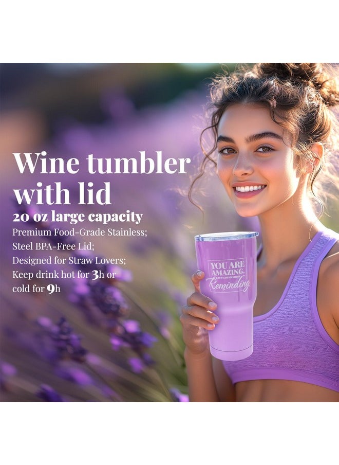 Bath Sets for Women BODY & EARTH Gifts Baskets for Women 8pcs Lavender Bath and Body Sets with 20oz Vacuum Insulated Tumbler Birthday Mothers Day Gifts