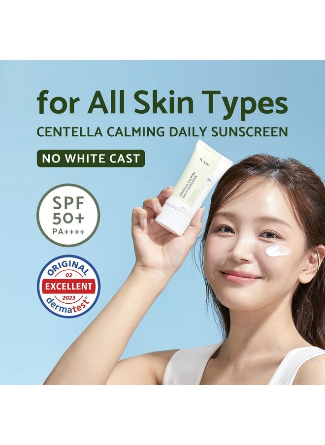 iUNIK Calendula Cleansing Oil & Centella Calming Sunscreen Set - Gentle Makeup Remover & SPF 50+ Sun Protection for Sensitive Skin - Hydrating, Soothing, Vegan K-Beauty Essentials All Skin Types