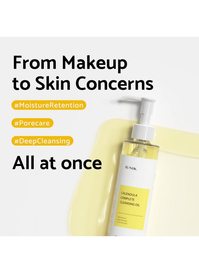 iUNIK Calendula Cleansing Oil & Centella Calming Sunscreen Set - Gentle Makeup Remover & SPF 50+ Sun Protection for Sensitive Skin - Hydrating, Soothing, Vegan K-Beauty Essentials All Skin Types