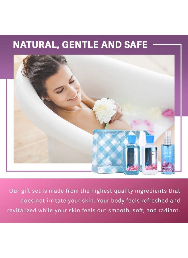Vital Luxury Bath & Body Care Travel Set - Home Spa Set with Body Lotion, Shower Gel and Fragrance Mist, Personal Body Care Travel Set (City of Love)