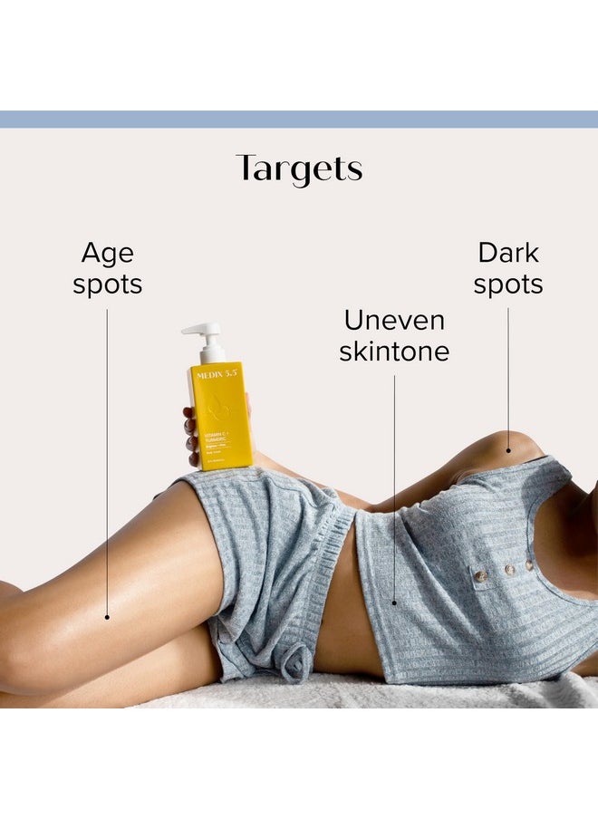 Medix 5.5 Anti Aging Skin Care 3PC Set, Vitamin C Body Cream + Exfoliating AHA Glycolic Acid Foaming Face Wash & Body Wash + 10% AHA Exfoliating Serum For KP Bumps, 3pc Skincare Set