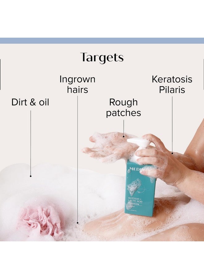 Medix 5.5 Anti Aging Skin Care 3PC Set, Vitamin C Body Cream + Exfoliating AHA Glycolic Acid Foaming Face Wash & Body Wash + 10% AHA Exfoliating Serum For KP Bumps, 3pc Skincare Set