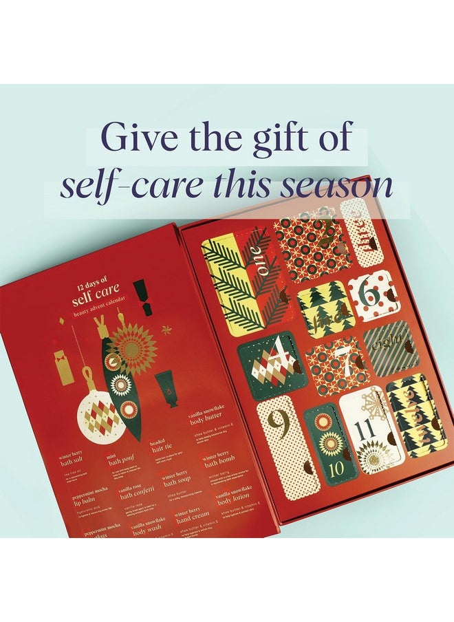 SpaLife Holiday 12-Day Beauty Advent Calendar - Travel-Friendly Skincare - Gift Set - 12 Days of Self-Care Spa Set - Body Care Skin Care - SpaLife Holiday Stocking Stuffer