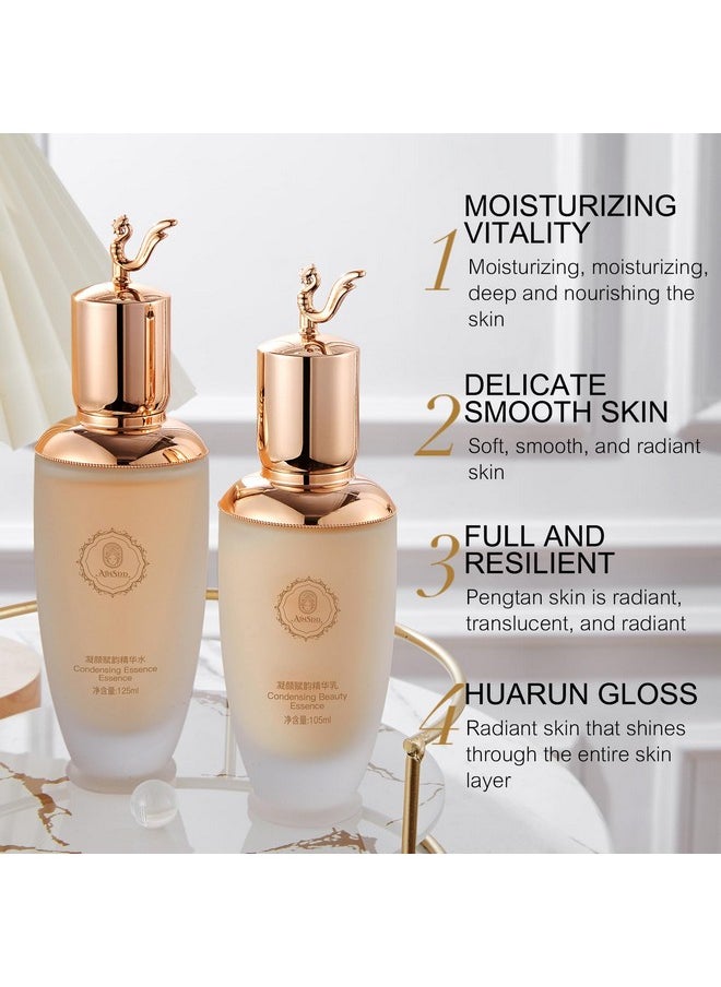 AESTHTANY Condensing Beauty Nine-Pieces Skin Care Set kit Women Beauty Gift with Cleanser, Toner, Serum, Lotion, Eye Cream, Face Cream, BB Cream for Birthday, Christmas Day and Valentine's Day