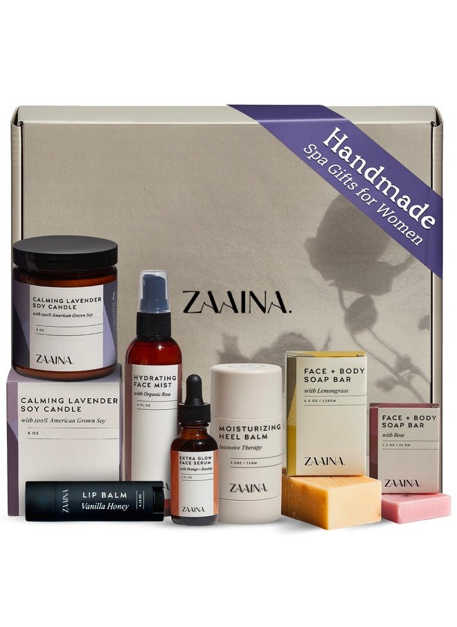 Spa Gift Set for Her - Relaxation Spa Kit for Women, Handmade Pampering Spa Gifts for Women, Spa Gift Basket for Mom, At Home Bath and Body Self Care Spa Package, Birthday Gifts for Women by ZAAINA
