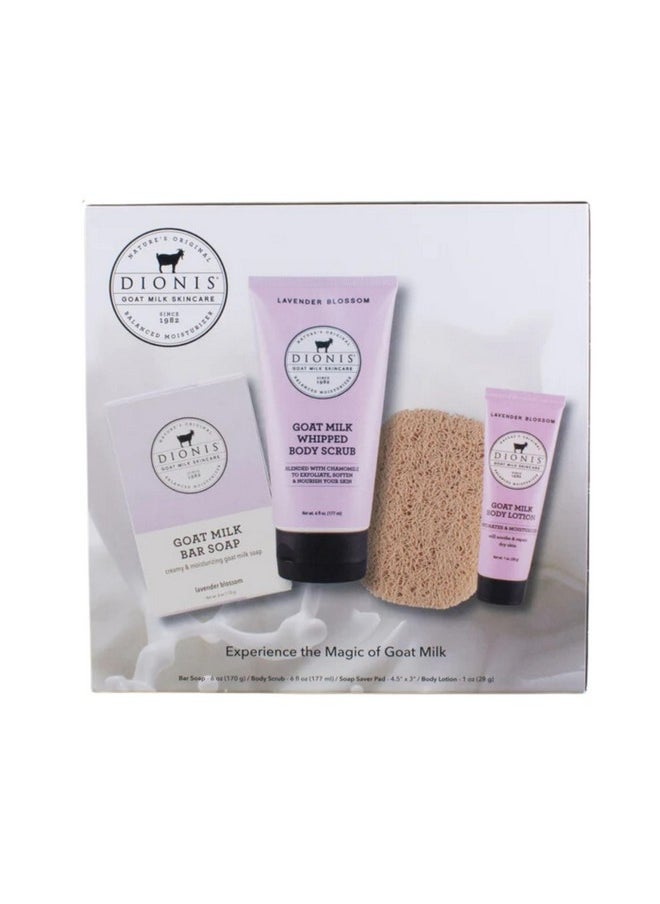 Dionis Lavender Blossom Goat Milk Body Care Bundle, Skincare Essentials For Men and Women, Good For All Skin Types, Cruelty Free and Paraben Free Products