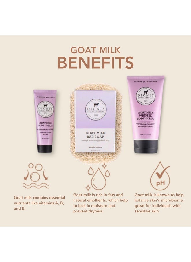 Dionis Lavender Blossom Goat Milk Body Care Bundle, Skincare Essentials For Men and Women, Good For All Skin Types, Cruelty Free and Paraben Free Products