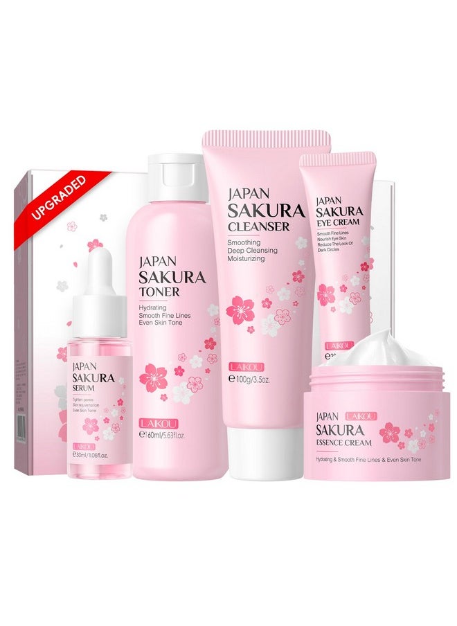 LAIKOU Skin Care Set, Skin Care Routine Kit for Women, Teen Face Care Kit Girls, Skincare Gift Set with Cleanser, Toner, Serum, Eye Cream, Face Cream 5pcs Mother's Day Christmas Birthday Daughter Wife