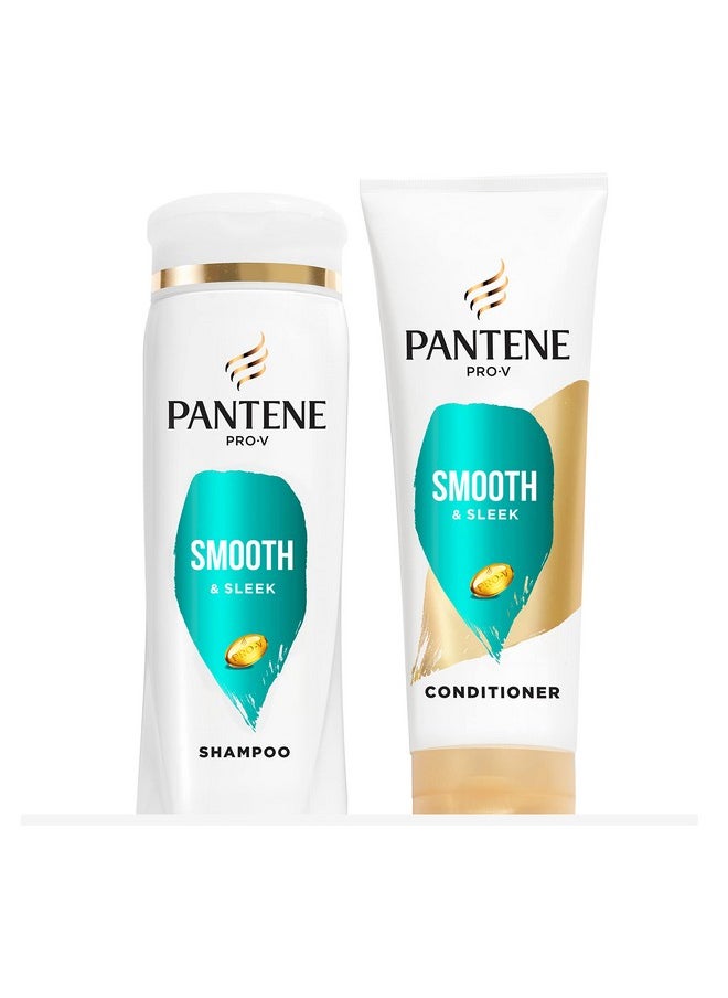 Pantene PRO-V Smooth & Sleek Shampoo + Conditioner, Dual Pack, Shampoo 12oz/Conditioner 10.4oz