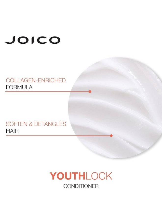 YouthLock Shampoo & Conditioner Set Formulated with Collagen | Youthful Body & Bounce | Reduce Breakage & Frizz | Free of SLS/SLES Sulfates | 33.8 Fl Oz (Pack of 2)