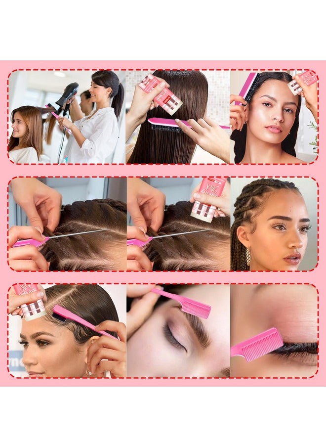 Hair Wax Stick Hair Pomade Hair Silk Stick for Hair, Long-Lasting Styling Wax Stick, Smoothing & Slick Stick for Women Men Fly Away & Edge Frizz Wax Hair with Edge Brush, Bristle Brush & Hair Comb