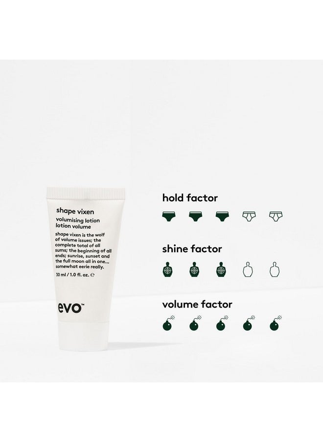 EVO Shape Vixen Volumizing Lotion - Professional Hair Styling Blow Dry Texture Mask for Fine Thin Straight Hair - Travel Size, 30ml / 1.01fl.oz