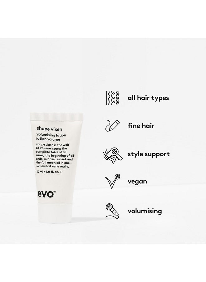 EVO Shape Vixen Volumizing Lotion - Professional Hair Styling Blow Dry Texture Mask for Fine Thin Straight Hair - Travel Size, 30ml / 1.01fl.oz