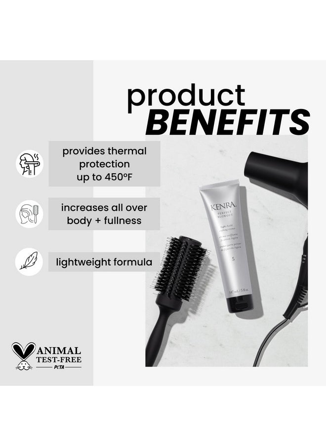 Kenra Perfect Blowout 5 | Light Hold Styling Crème | Provides Thermal Protection | Increases All Over Body & Fullness | Lightweight Formula | All Hair Types | 5 fl. Oz