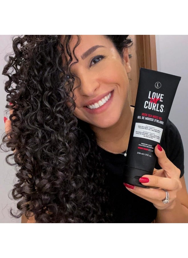 Love Ur Curls - Irish Sea Moss Hair Gel 2 Pack, Medium Hold Hair Styling Curling Gel for Defined Curly Hair, Waves & Coils, Vegan, Cruelty Free