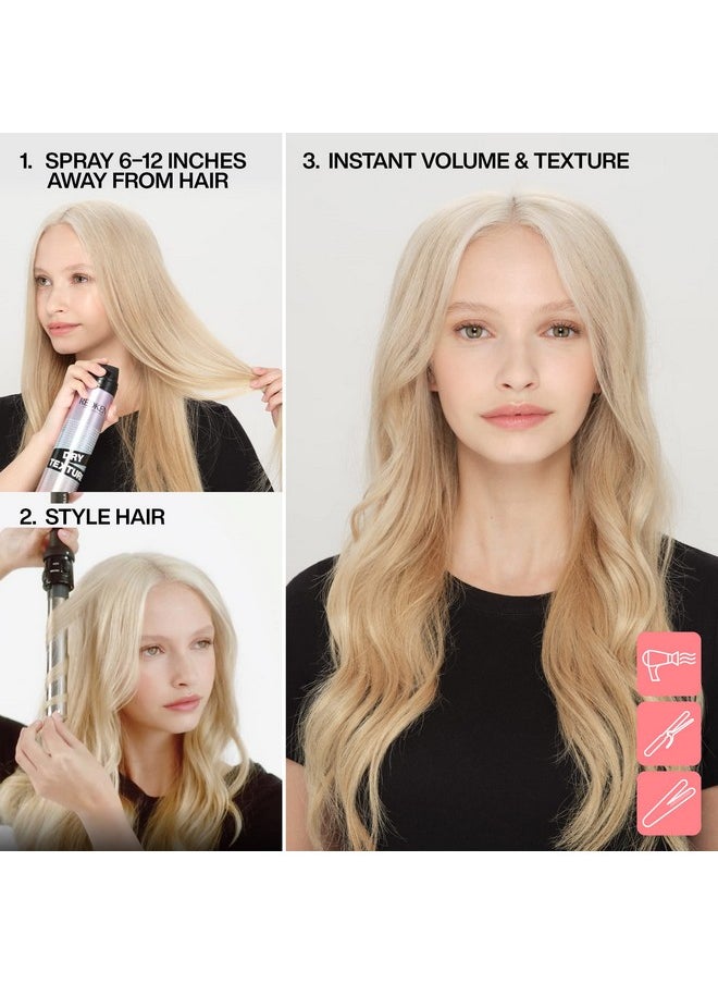 Redken Dry Texture Hairspray For All Hair Types - Lightweight Volumizing Spray, Airy and Beachy Texture, Medium Hold
