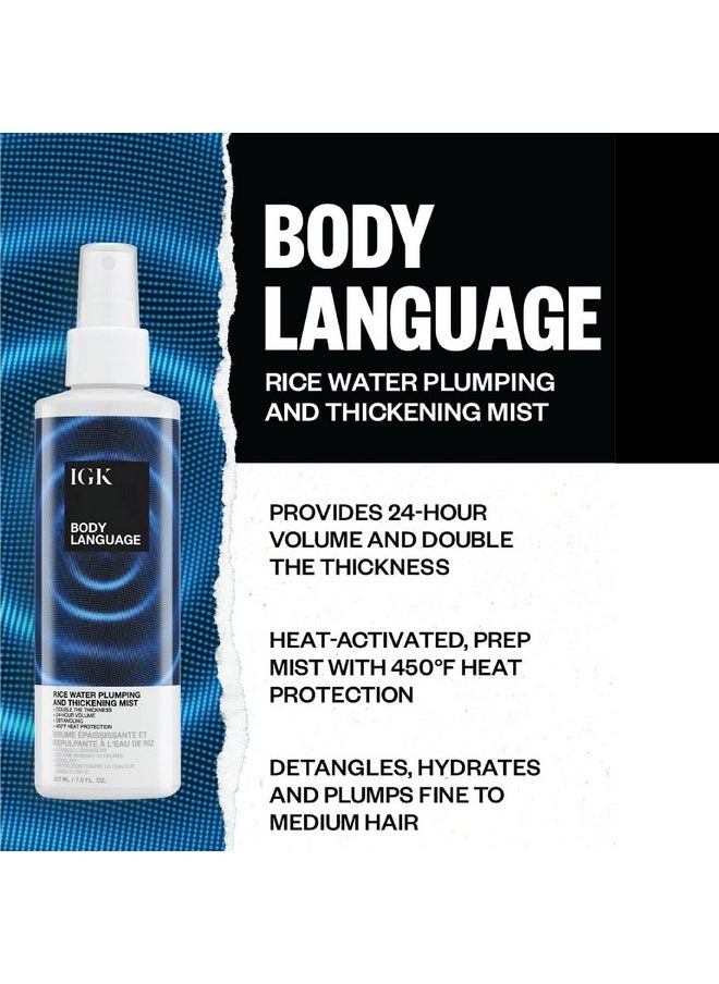 IGK Body Language Rice Water Plumping and Thickening Mist 60 ml / 2 oz Travel
