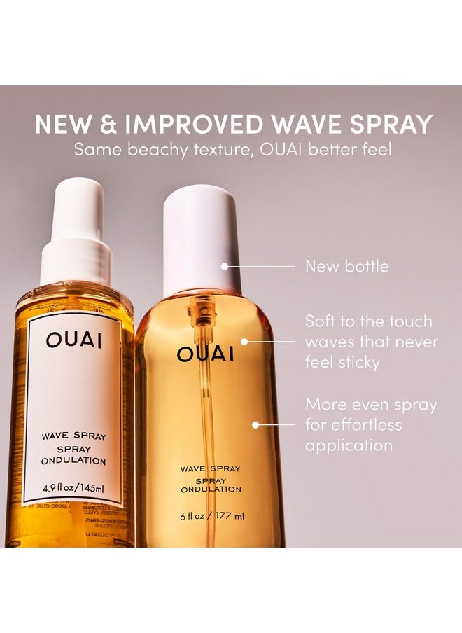 OUAI Wave Spray - Texture Spray for Hair with Coconut Oil & Rice Protein - Adds Texture, Volume & Shine for Beach Waves - Paraben Free, Safe for Color & Keratin-Treated Hair (6 fl oz)