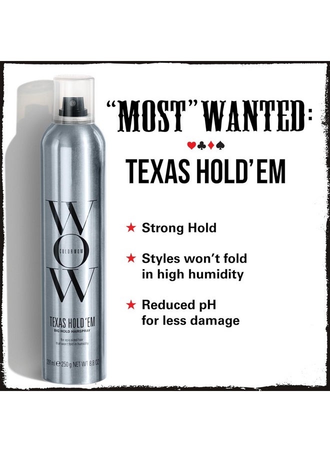 COLOR WOW Texas Hold 'Em Big Hold Hairspray - Hair Spray Extra Hold for all-day styles | UV + Heat Protectant | Less wet, fast-drying