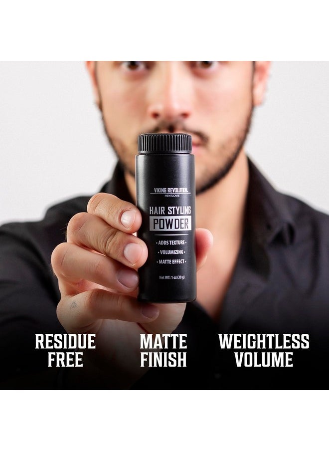Viking Revolution Hair Styling Powder for Men - Hair Powder for Men Easy to Apply Hair Texture Powder for Men Mattifying and Volumizing Mens Hair Powder Residue Free Texturizing Powder (1 Oz - 1 Pack)