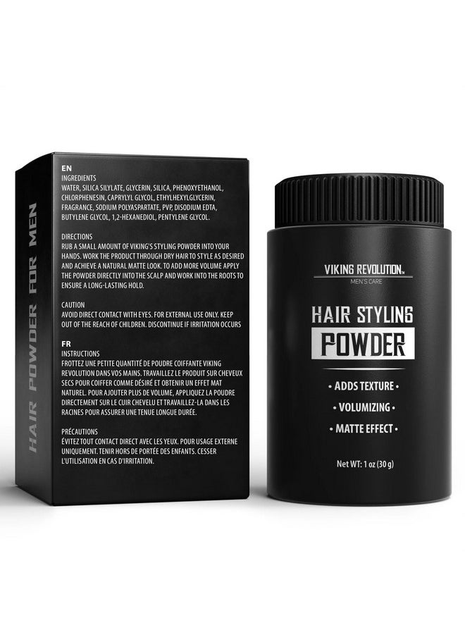 Viking Revolution Hair Styling Powder for Men - Hair Powder for Men Easy to Apply Hair Texture Powder for Men Mattifying and Volumizing Mens Hair Powder Residue Free Texturizing Powder (1 Oz - 1 Pack)