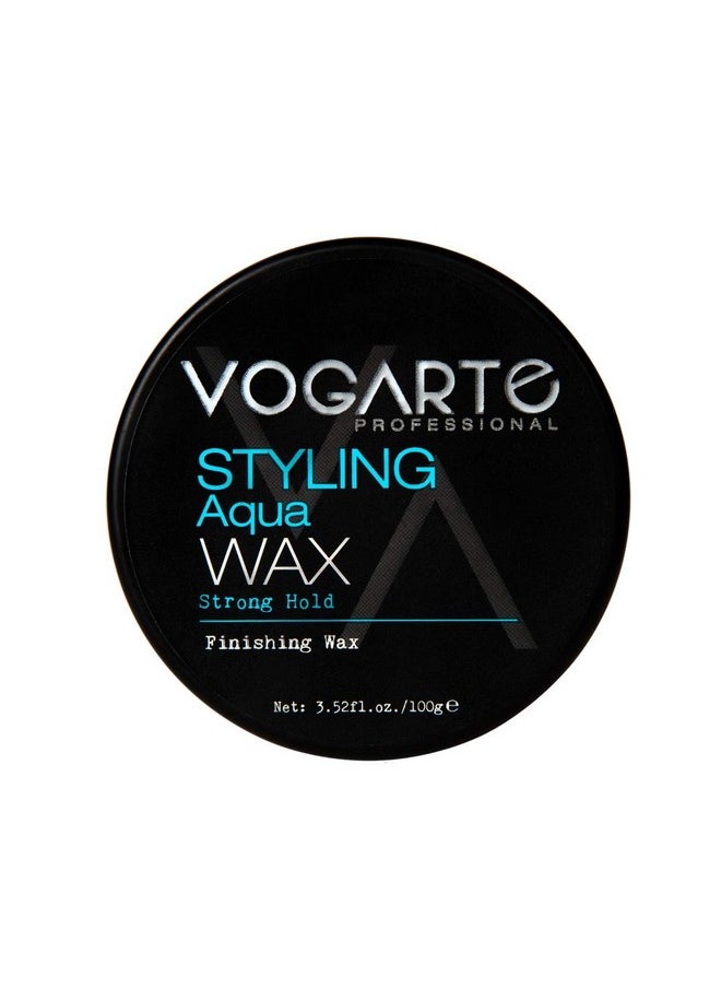 VOGARTE Hair Styling Aqua Wax for Men, Strong Hold & Shiny Finish, 3.52 oz