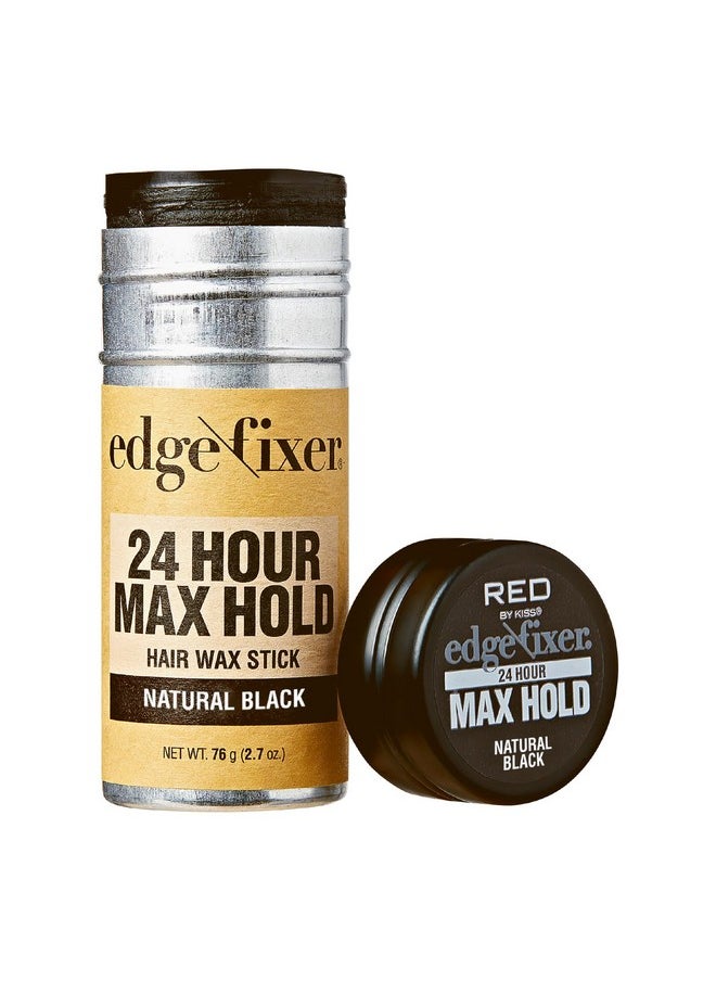 Red by Kiss Hair Wax Stick 24HR Max Hold Edge Fixer Edge Control Pomade Non-Sticky, Non-Oily Flake Free Hair Styling Wax 2.7 oz. (Natural Black)