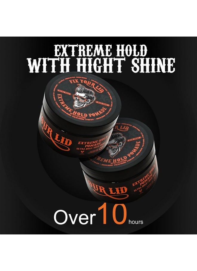 Fix Your Lid Extreme Hold Hair Pomade For Men - High Shine Water Based Hair Gel 3.75 oz - Easy To Wash Out