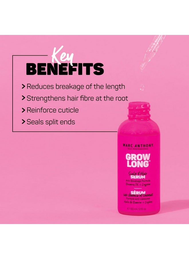 Marc Anthony Grow Long Scalp & Hair Serum - Anti-Breakage Formula Nourish, Strengthen & Hydrate Scalp & Hair Follicles - Natural Shine & Fuller-Looking Hair Strands from Root to Tip, 2 fl oz