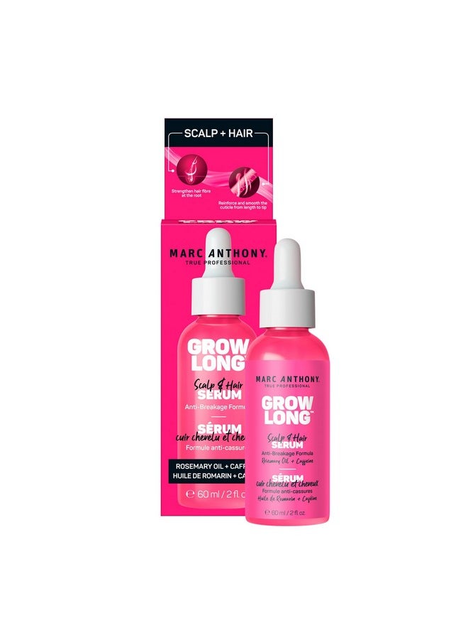 Marc Anthony Grow Long Scalp & Hair Serum - Anti-Breakage Formula Nourish, Strengthen & Hydrate Scalp & Hair Follicles - Natural Shine & Fuller-Looking Hair Strands from Root to Tip, 2 fl oz