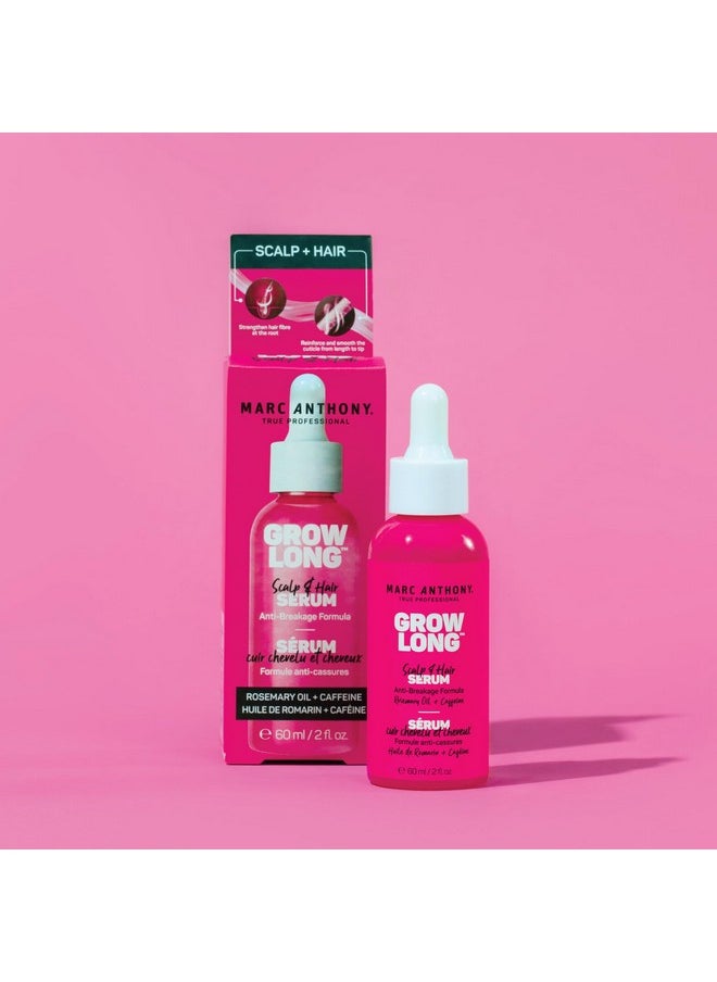 Marc Anthony Grow Long Scalp & Hair Serum - Anti-Breakage Formula Nourish, Strengthen & Hydrate Scalp & Hair Follicles - Natural Shine & Fuller-Looking Hair Strands from Root to Tip, 2 fl oz
