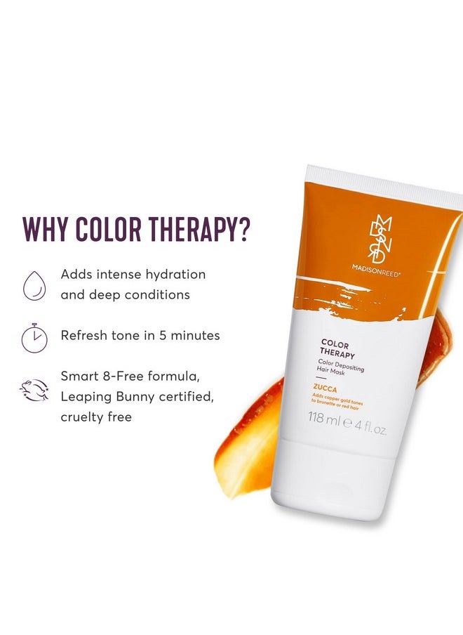 Madison Reed Color Therapy, Zucca, Color Depositing Hair Mask & Deep Conditioning Treatment, Intensely Hydrating, Refreshes Color & Tone, Keratin & Argan Oil, 4 Fl Oz 118 mL