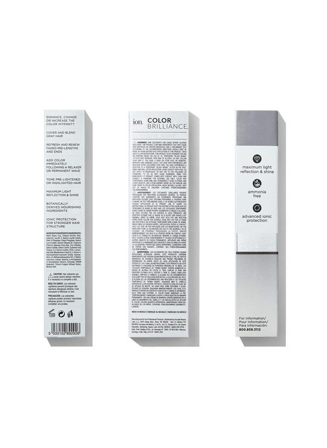 ion Brilliant Grey 6AV Medium Grey Pearl Demi Permanent Crème Hair Color, Fade Resistant & PPD Free 2.05 Oz