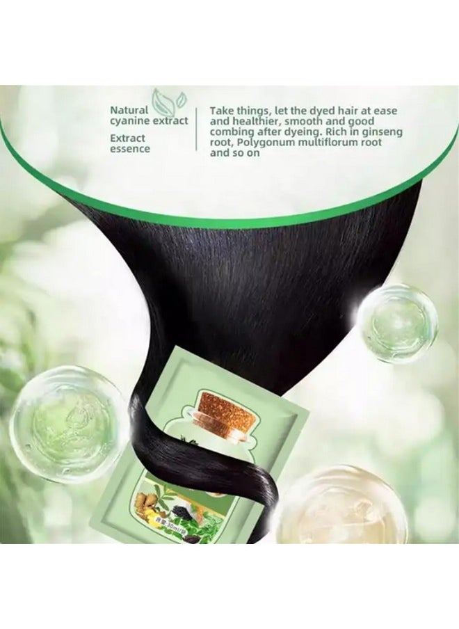 YG LianKai Natural Plant Hair Dye, New Botanical Bubble Hair Dye 20ml 10Packs/Box, Chestnut Brown, Pure Plant Extract for Grey Hair Color Bubble Dye, Color Conditioner Shampoo