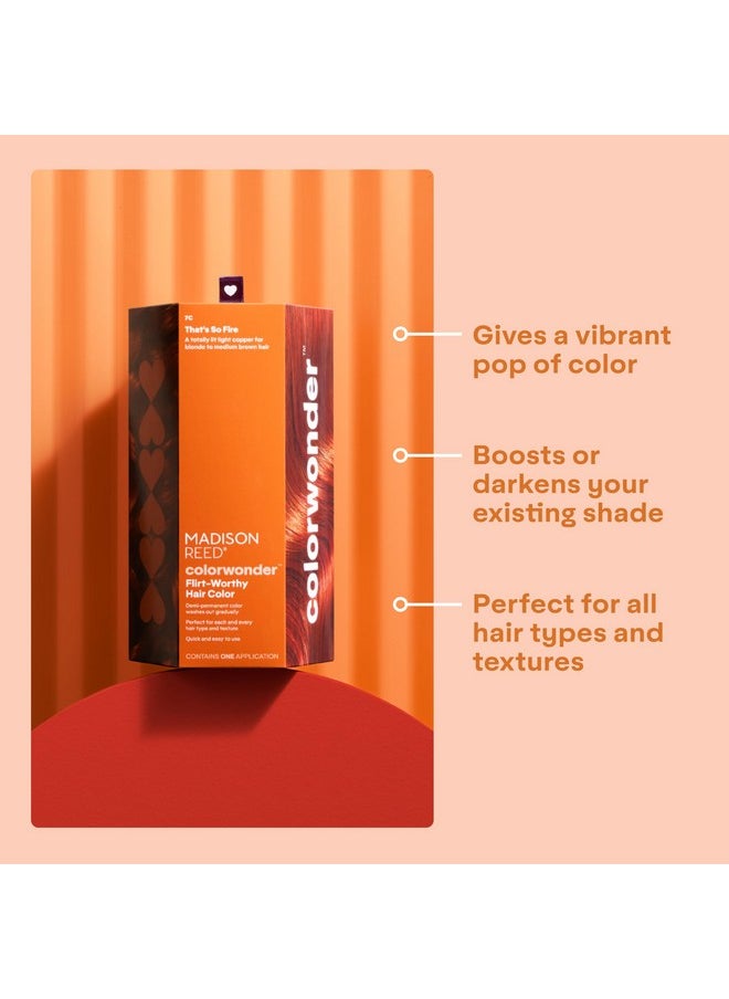 Madison Reed colorwonder Demi-Permanent Hair Color, Effortless At-Home Hair Dye, Ammonia-Free, Cruelty-Free, That's So Fire (7C Light Copper), Pack of 1