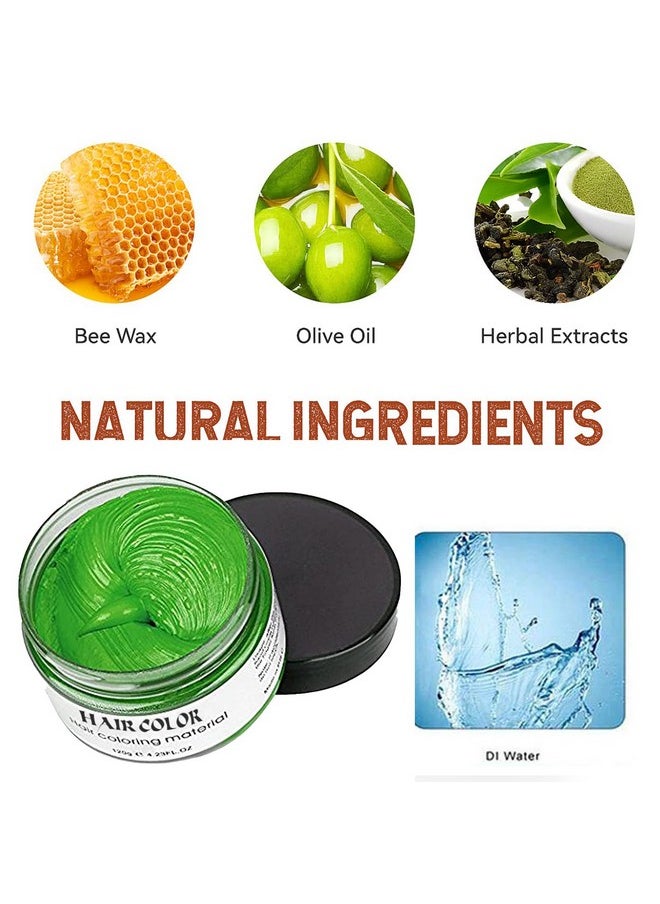 Green Hair Spray,Temporary Hair Color Wax,Hair Color Spray Wax, Natural Hair Coloring Wax Material Disposable Hair Styling Clays Ash for Cosplay,Party,Masquerade, Halloween.etc (Green, 1 Pack)