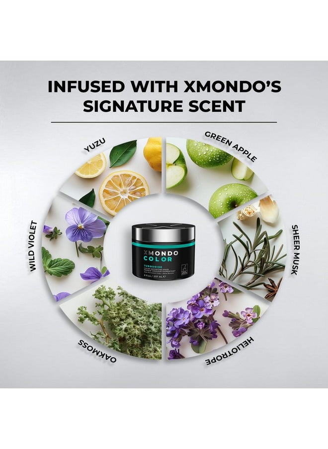 XMONDO Color Turquoise Depositing Mask & Semi-Permanent Turquoise Dye | Infused with Bond Booster Technology & Hyaluronic Acid for Nourishment, Revitalization & Repair, Vegan Formula, 8 Fl Oz 1-Pack