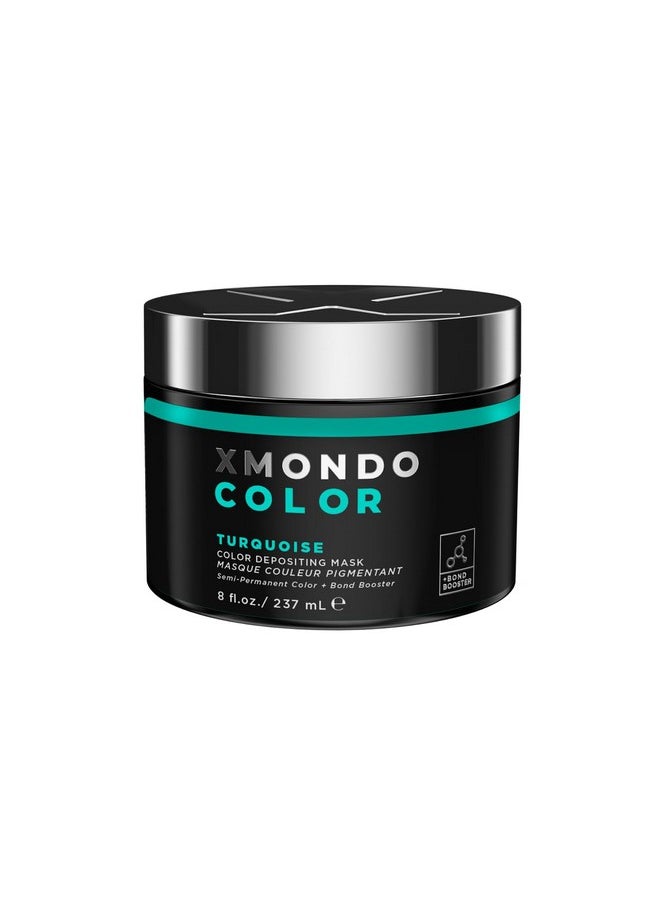 XMONDO Color Turquoise Depositing Mask & Semi-Permanent Turquoise Dye | Infused with Bond Booster Technology & Hyaluronic Acid for Nourishment, Revitalization & Repair, Vegan Formula, 8 Fl Oz 1-Pack