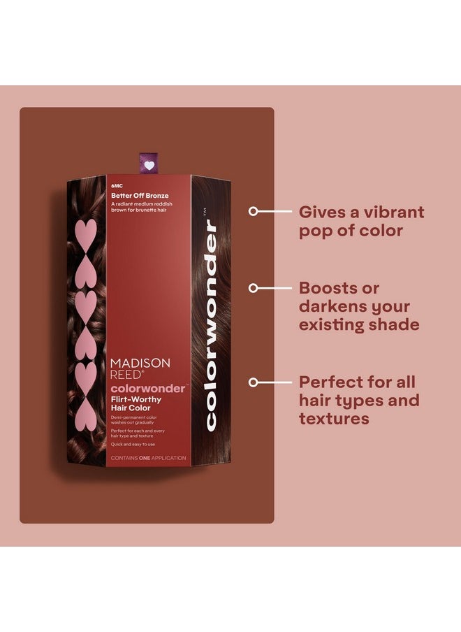 Madison Reed colorwonder Demi-Permanent Hair Color, Effortless At-Home Hair Dye, Ammonia-Free, Cruelty-Free, Better Off Bronze (6MC Medium Auburn Brown), Pack of 1
