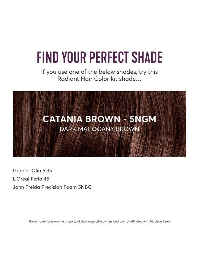 Madison Reed Radiant Hair Color Kit, Dark Cinnamon Brown for 100% Gray Coverage, Ammonia-Free, 5NGM Catania Brown, Permanent Hair Dye, Pack of 2