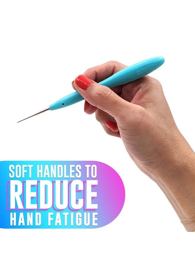 Colortrak Hair Highlighting Needles, Precision Metal Needles with Soft Contour Gel Handles, Reduces Hand Fatigue, Sizes: 1.0 Teal, 1.25 Fuchsia, 1.5 Blue, Multi (3 Count)