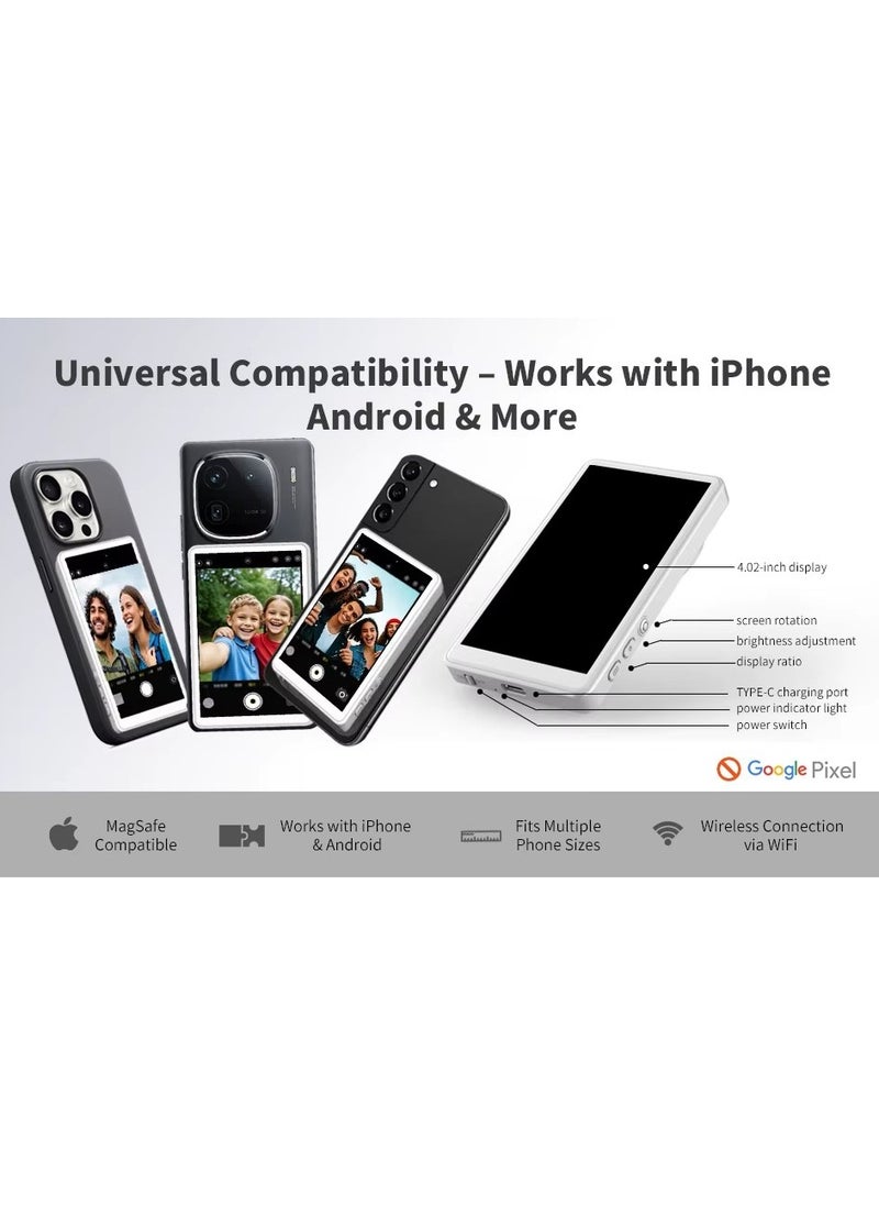 2025 Magnetic Wireless Phone Selfie Monitor – 4