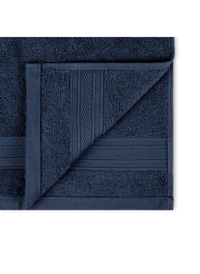 Trident Soft Comfort Air Rich 100% Cotton Towel for Face, 500 GSM Highly Absorbent Towels for Men/Women, 6Pc Face Towel Set (30.5 cm X 30.5 cm), Navy