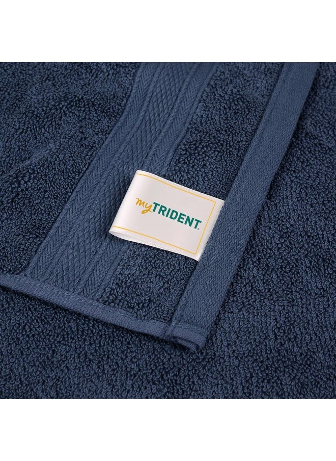 Trident Soft Comfort Air Rich 100% Cotton Towel for Face, 500 GSM Highly Absorbent Towels for Men/Women, 6Pc Face Towel Set (30.5 cm X 30.5 cm), Navy
