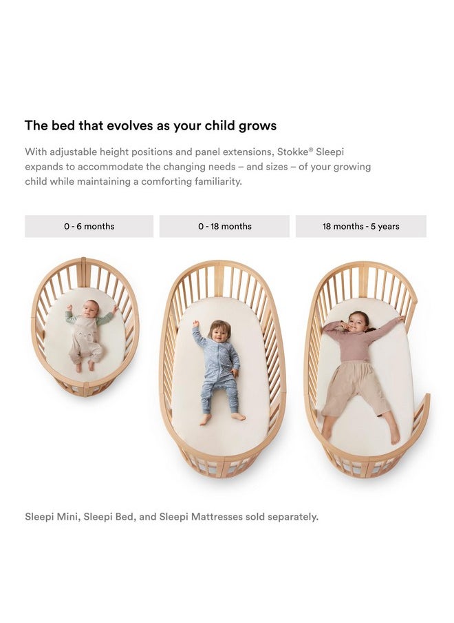 Stokke Sleepi Fitted Sheet V3, White - Soft Sheets for Sweet Dreams - Made for Stokke Sleepi Bed - 100% Fine Cotton Percale - Washable