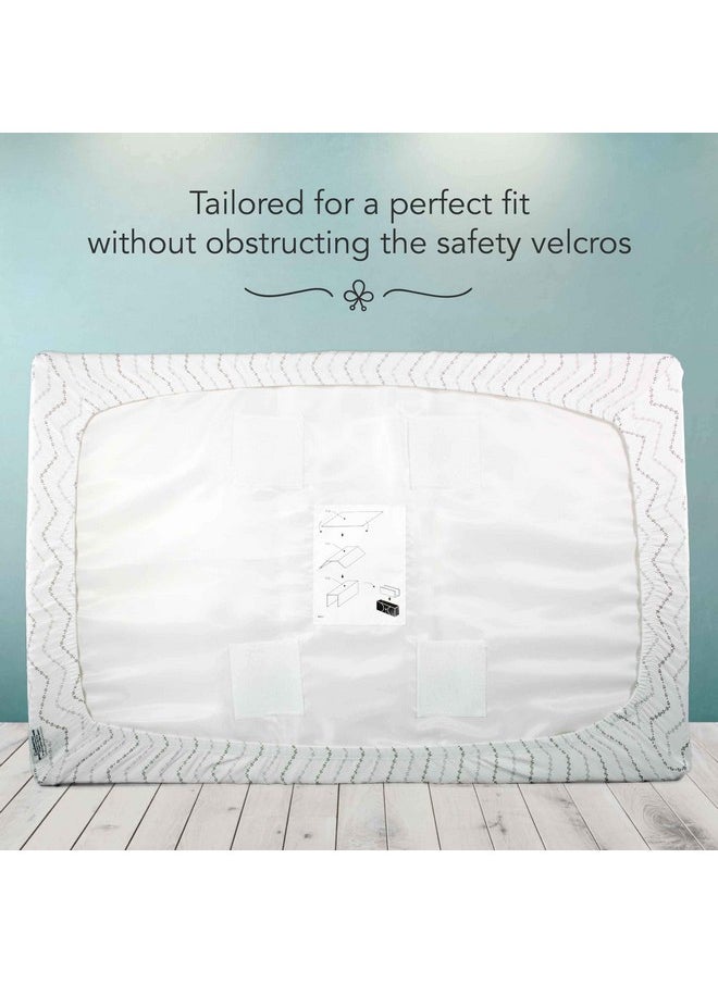 Luvberries 100% Organic Cotton Bassinet Sheets (Set of 2) for The Guava Lotus Travel Bassinet - Baby and Newborn, Fitted Bassinet Sheets, for Boys & Girls (Grey and White)