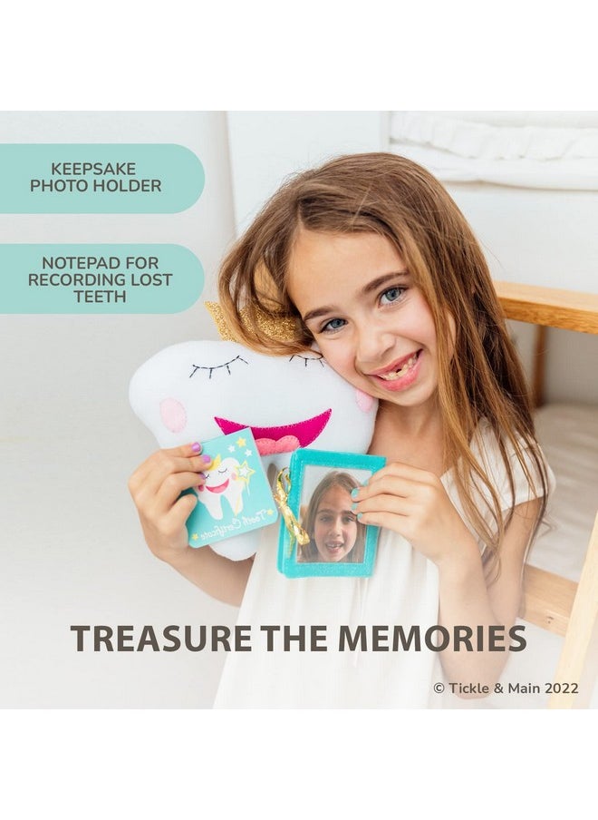 Tickle & Main 3-Piece Tooth Fairy Pillow for Girls & Boys - Includes Pocket Pillow, Dear Tooth Fairy Notepad & Photo Pouch - Kit for Kids 5-10 Years Old